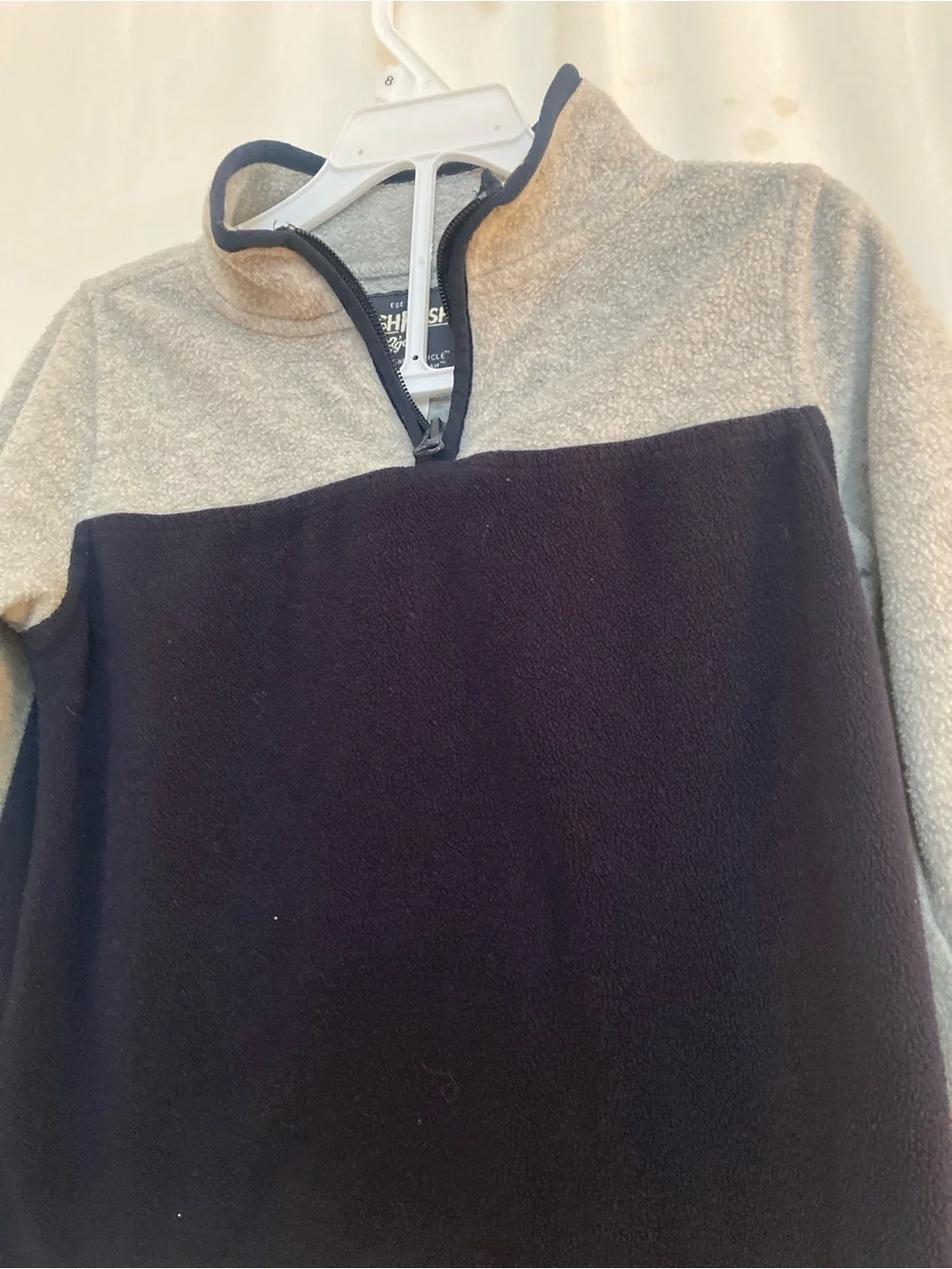 OshKosh B'gosh Two-Tone Navy and Gray Quarter-Zip Fleece Size 6